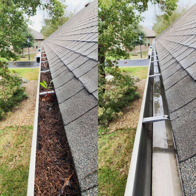 Gutter cleaning before and after. Gutter cleaning brantford cost